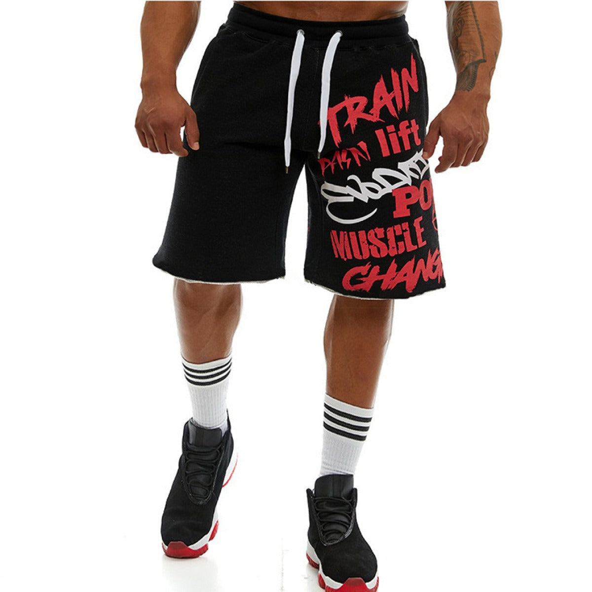 Pantalones cortos hombre urbano algodón estampado - Vestiria