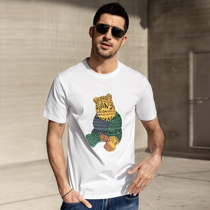 Camiseta Hombre Algodón Estampado Colorido Corte Clásico