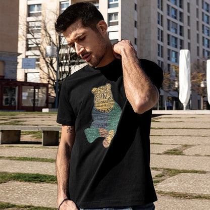 Camiseta Hombre Algodón Estampado Colorido Corte Clásico