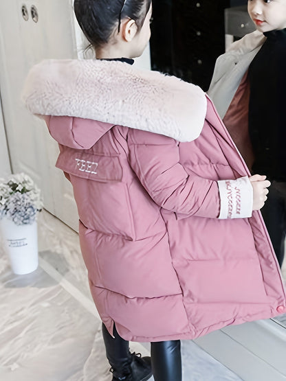 Abrigo Niña Invierno Con Capucha Cálido