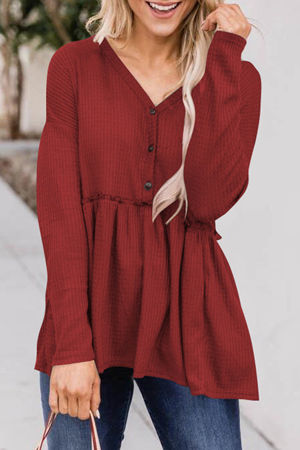 Blusa Mujer Manga Larga Cuello en V