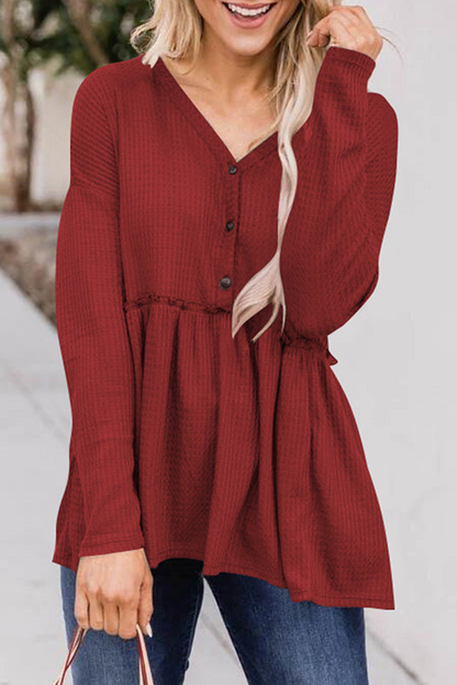 Blusa Mujer Manga Larga Cuello en V
