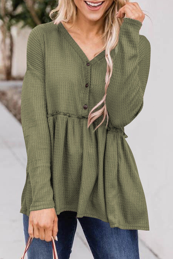 Blusa Mujer Manga Larga Cuello en V