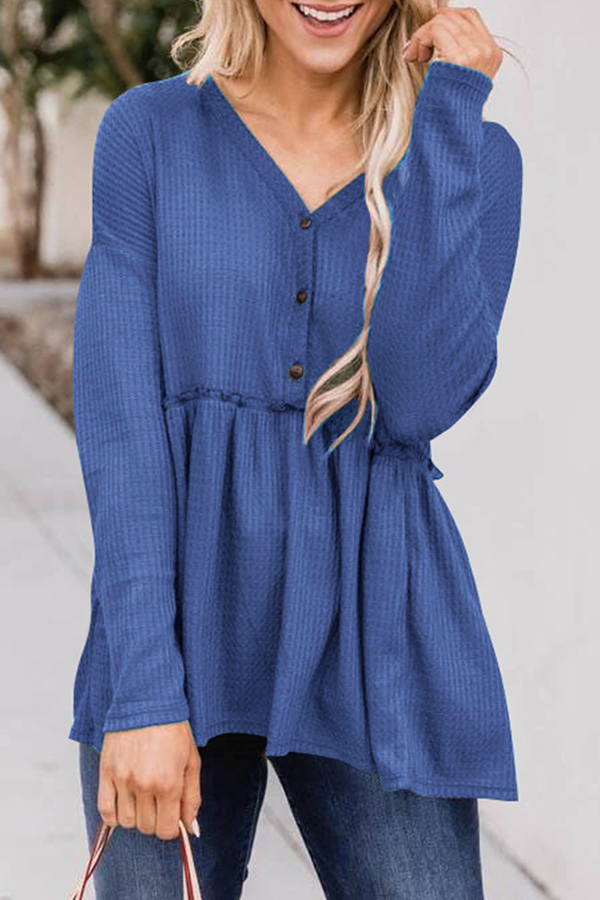 Blusa Mujer Manga Larga Cuello en V