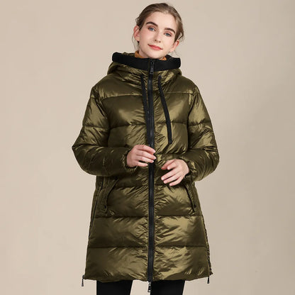 Chaqueta Invierno Acolchada Mujer Capucha Impermeable - Vestiria