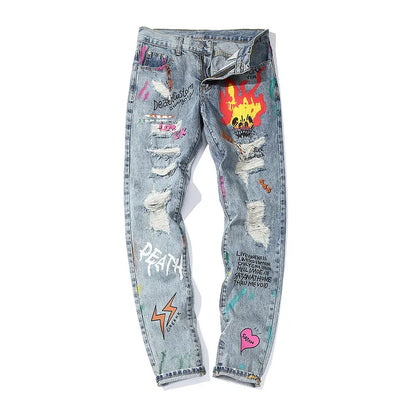 Pantalones vaqueros estampados trendy