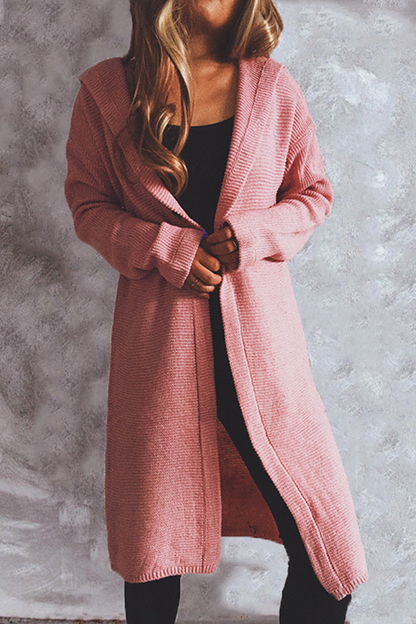 Chaquetón de Punto Largo con Capucha Moda Invierno