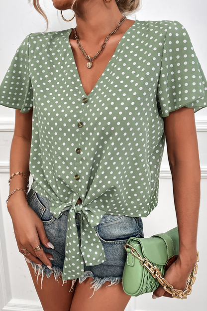 Blusa Encaje Floral con Cuello en V - Vestiria