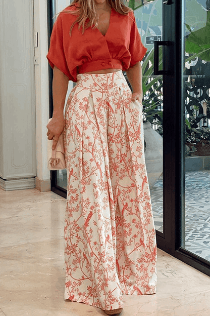 Conjunto de verano estampado floral – TAHINYA
