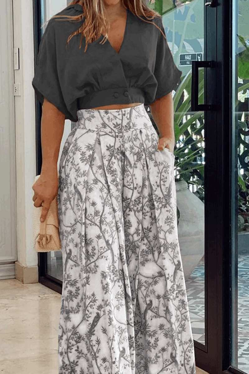 Conjunto de verano estampado floral – TAHINYA