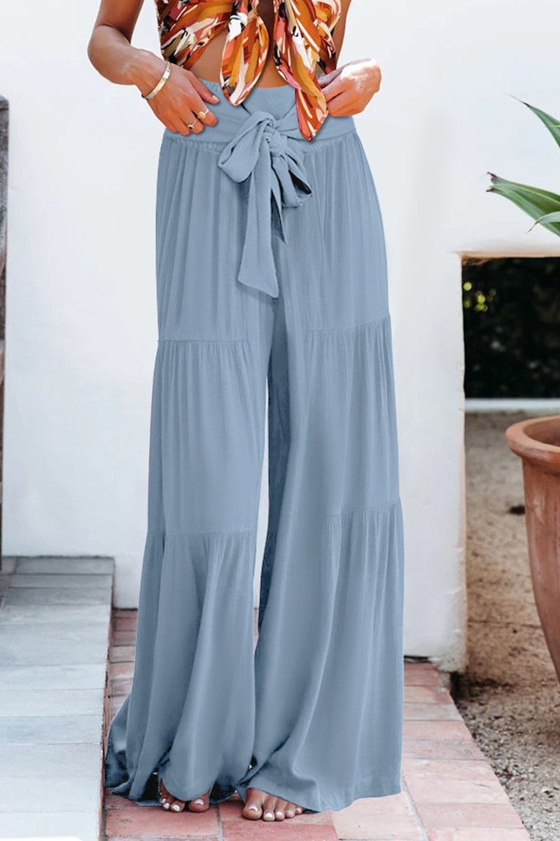 Pantalones Anchos Cómodos de Cintura Alta Casual - Vestiria