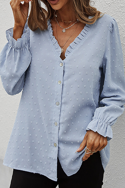 Blusa Mujer Manga Larga Encaje Elegante
