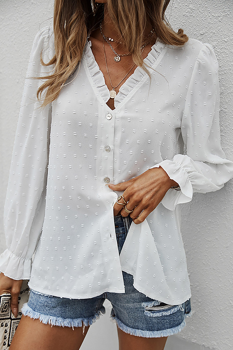 Blusa Mujer Manga Larga Encaje Elegante