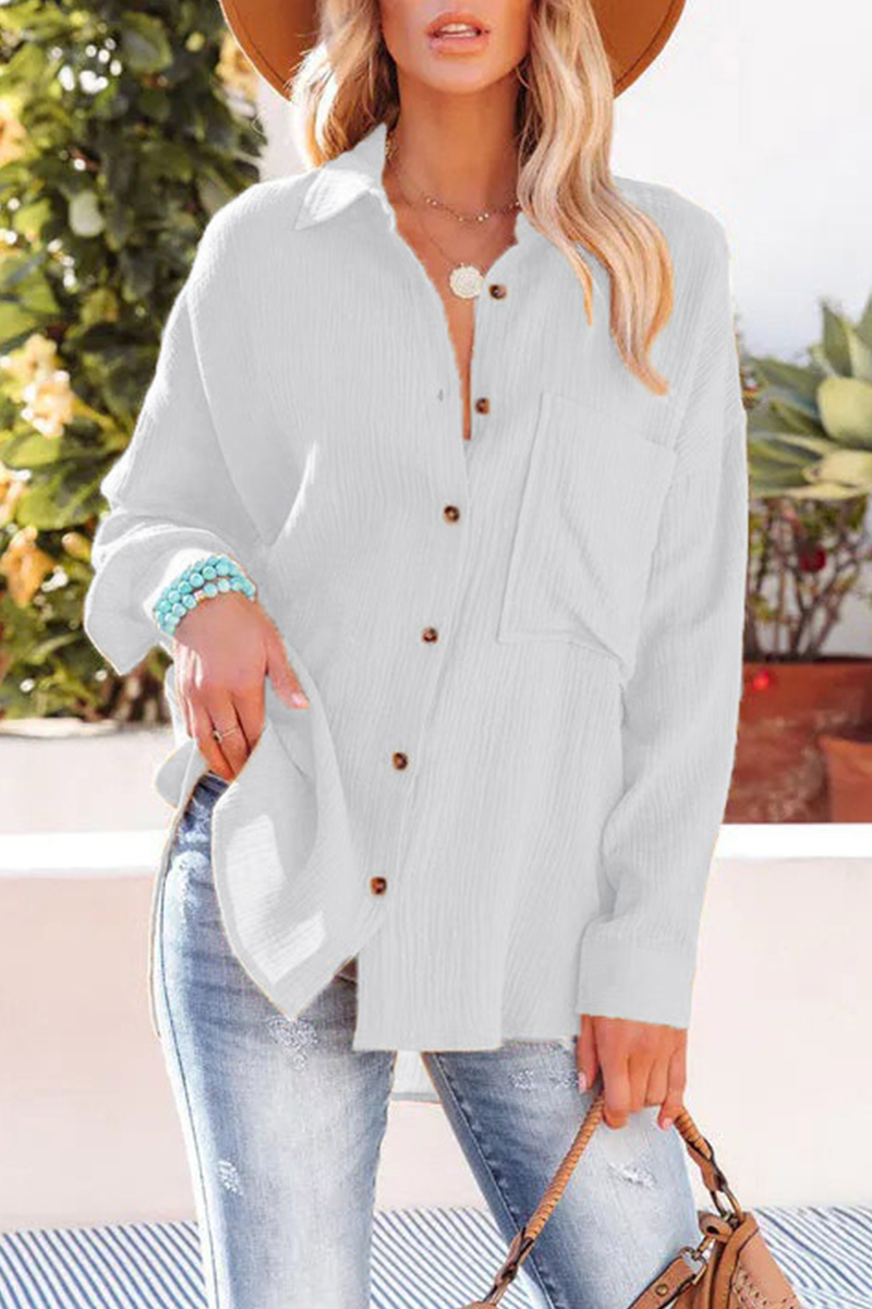 Blusa cuello vuelto manga larga casual - Vestiria