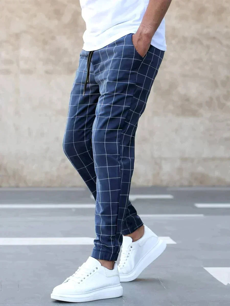 Pantalones Clásicos Estampado Cuadriculado