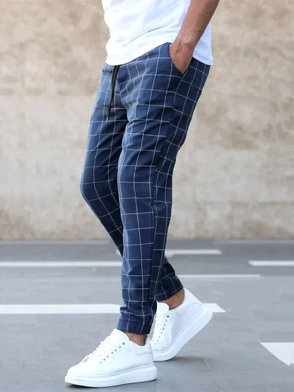 Pantalones Clásicos Estampado Cuadriculado