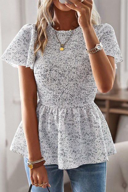 Blusa Floral Verano con Volantes Elegantes