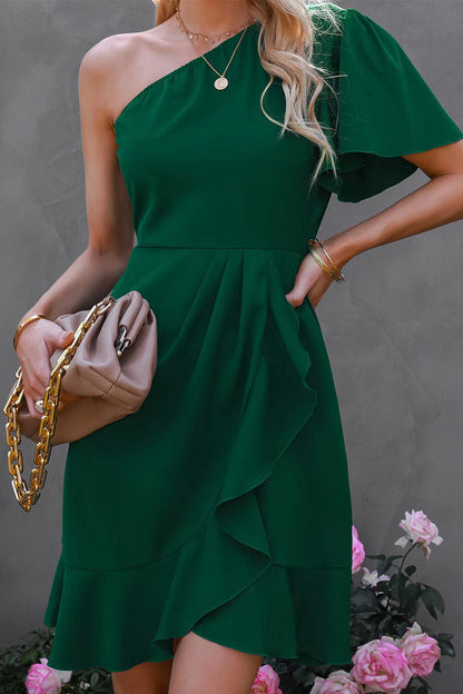 Vestido Corto de Mujer con Volante Elegante