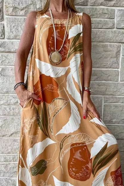 Vestido Verano Estampado Sin Mangas