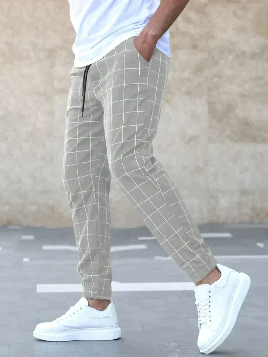 Pantalones Clásicos Estampado Cuadriculado - Vestiria