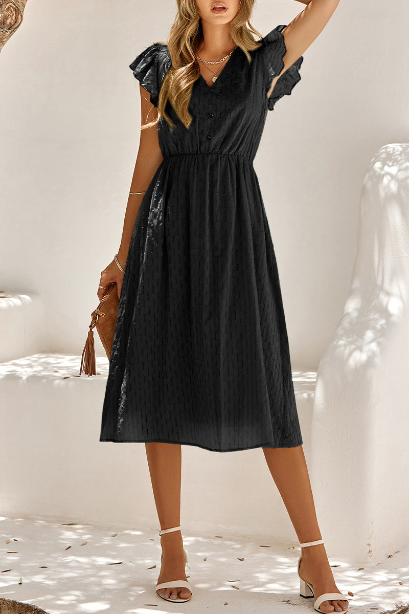 Vestido Midi Elegante Cuello Alto