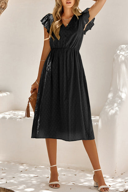 Vestido Midi Elegante Cuello Alto