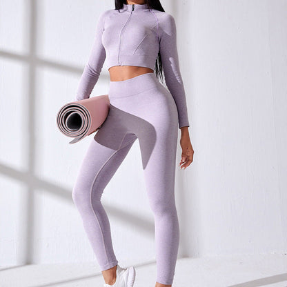 Conjunto deportivo mujer manga larga y pantalón ajustado - Vestiria