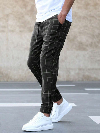 Pantalones Clásicos Estampado Cuadriculado
