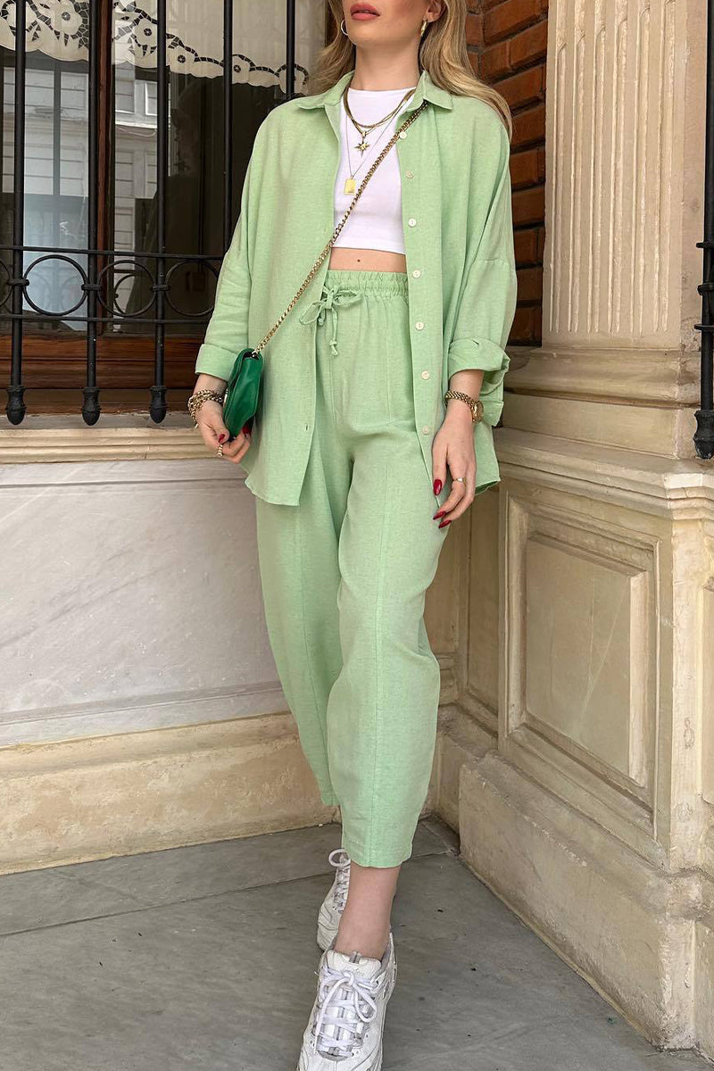 Conjunto Casual Manga Larga Botones