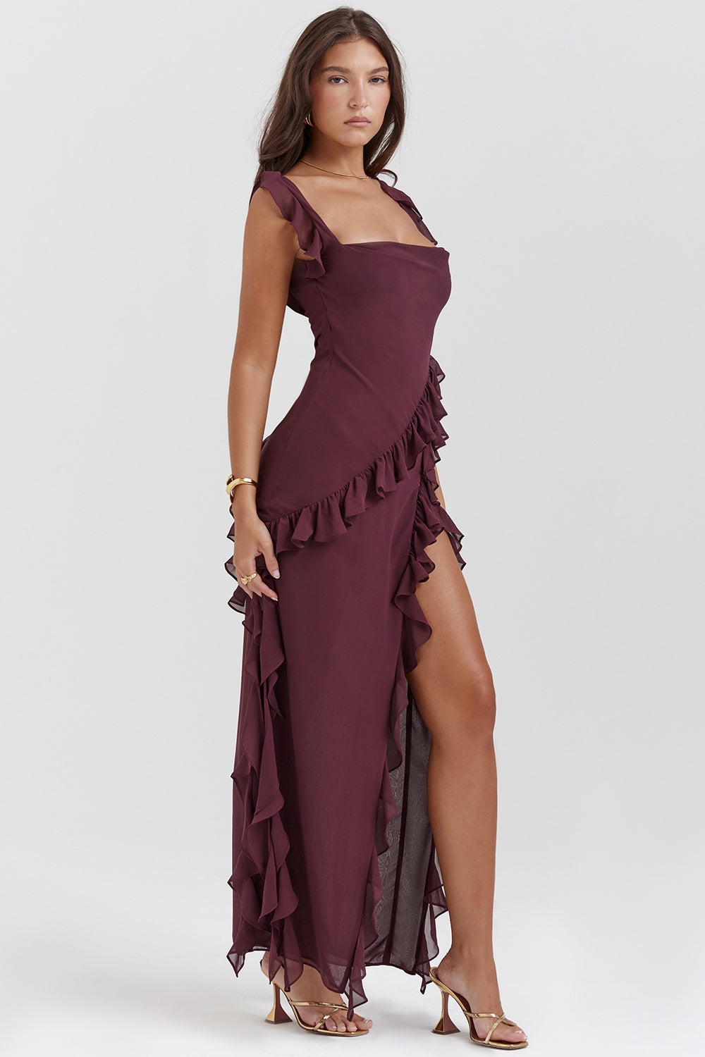 Vestido Largo de Noche con Encajes Elegantes