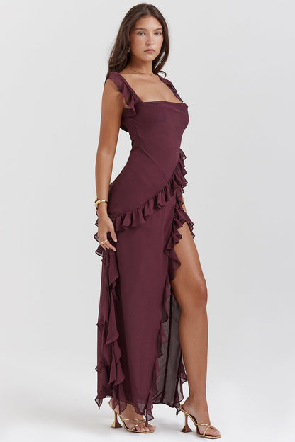 Vestido Largo de Noche con Encajes Elegantes