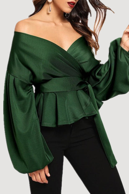 Blusa Feminina Hombros Descubiertos Manga Larga - Vestiria