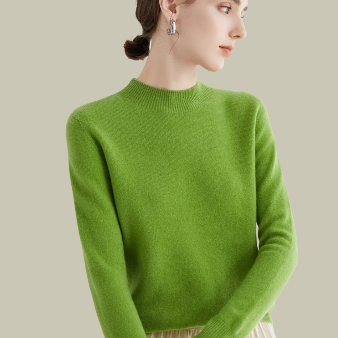 Jersey Mujer Lana Merino Cuello Alto Abrigado