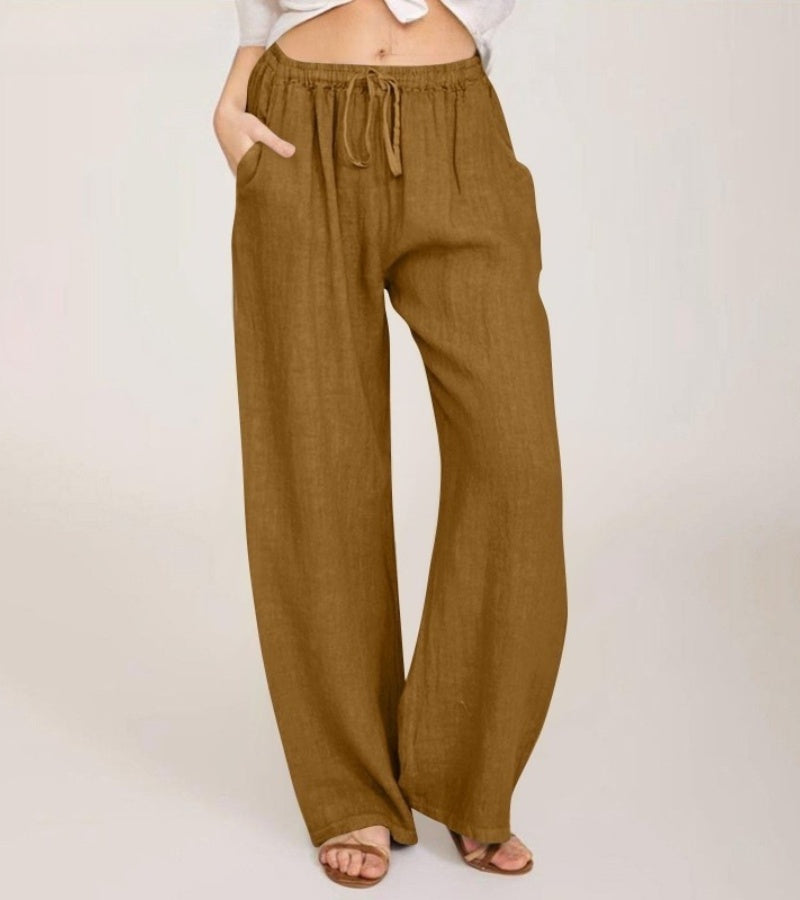 Pantalones Mujer Cintura Alta y Rectos Ligeros