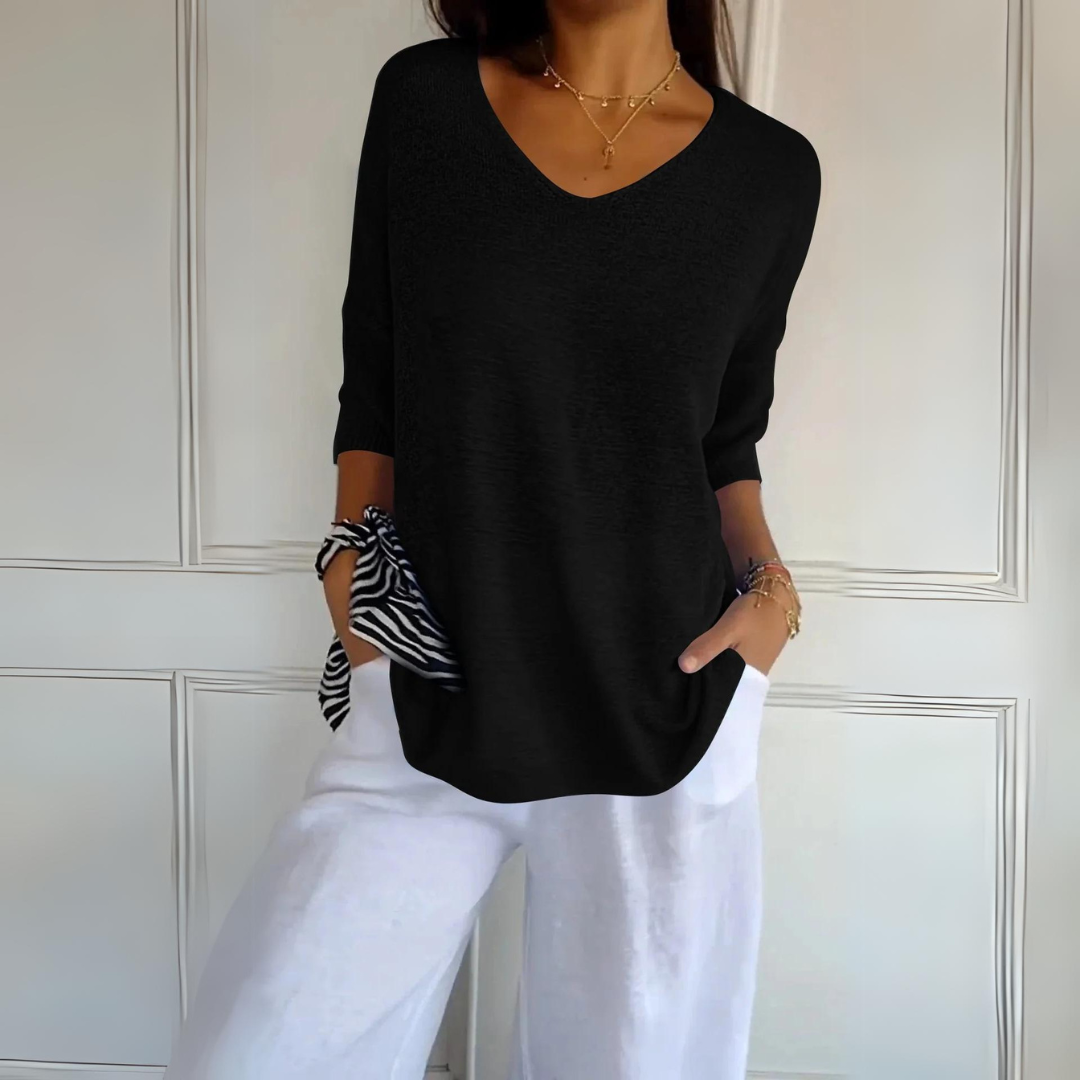 Jersey Mujer Cuello V Relajado