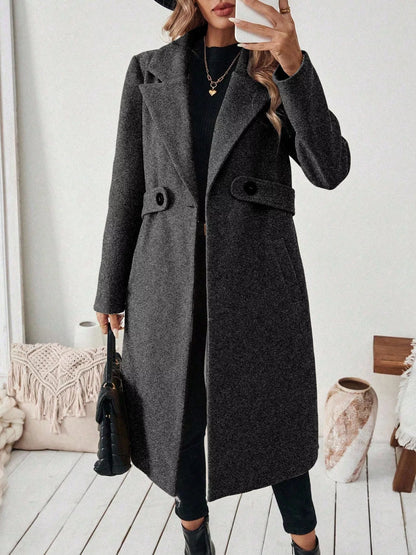 Chaquetón de lana gruesa cuello alto mujer