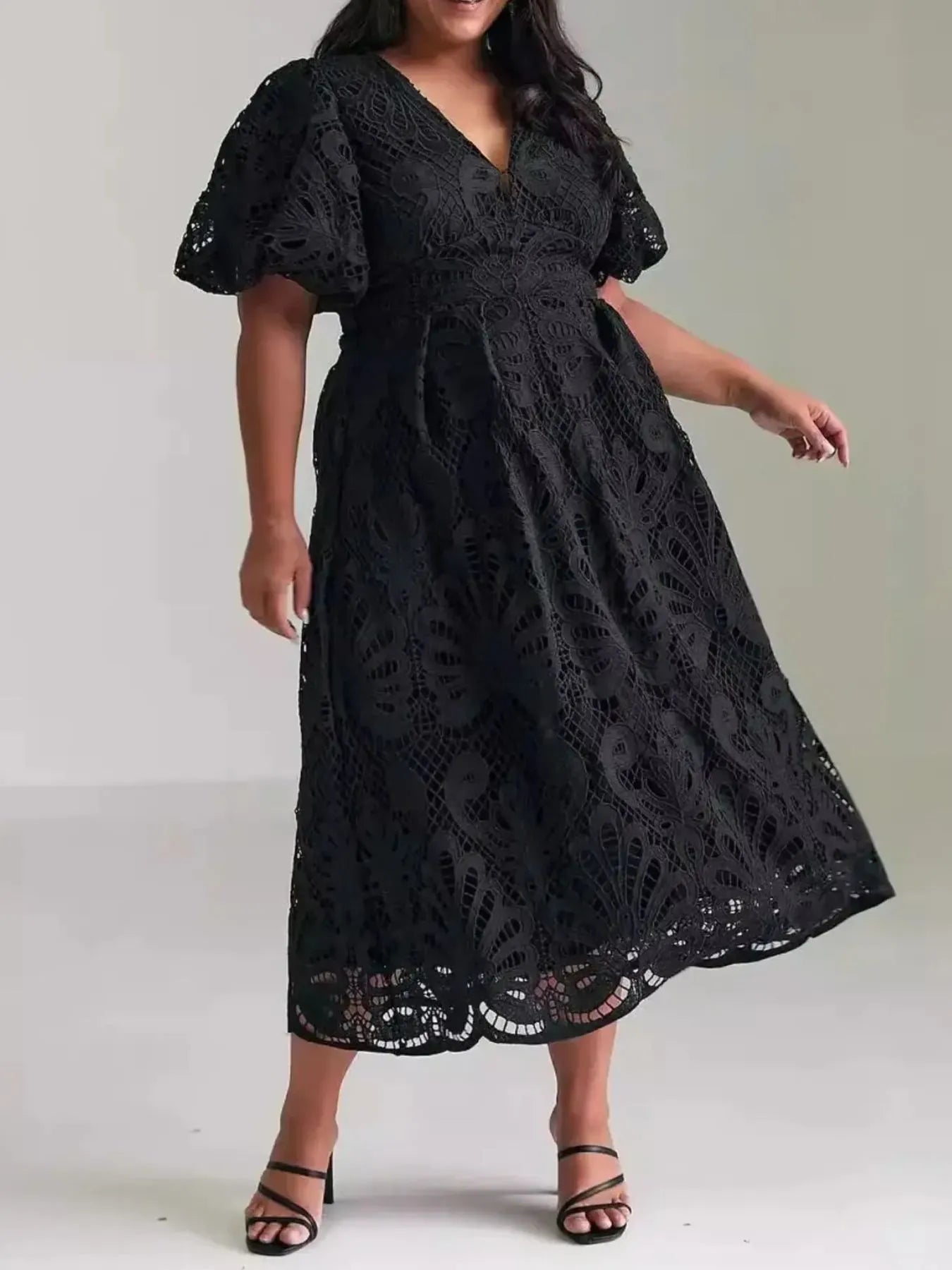 Vestido de Noche Elegante Encaje V - Vestiria