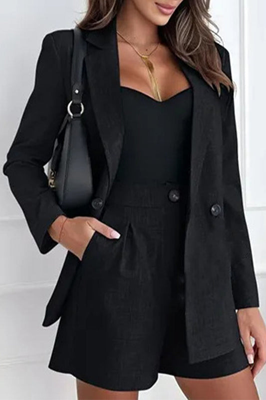 Traje Mujer Chic Blazer Pantalón Corto - Vestiria