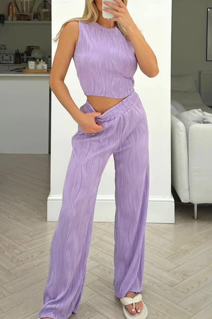 Conjunto Mujer Mono y Pantalón Alto Elegante
