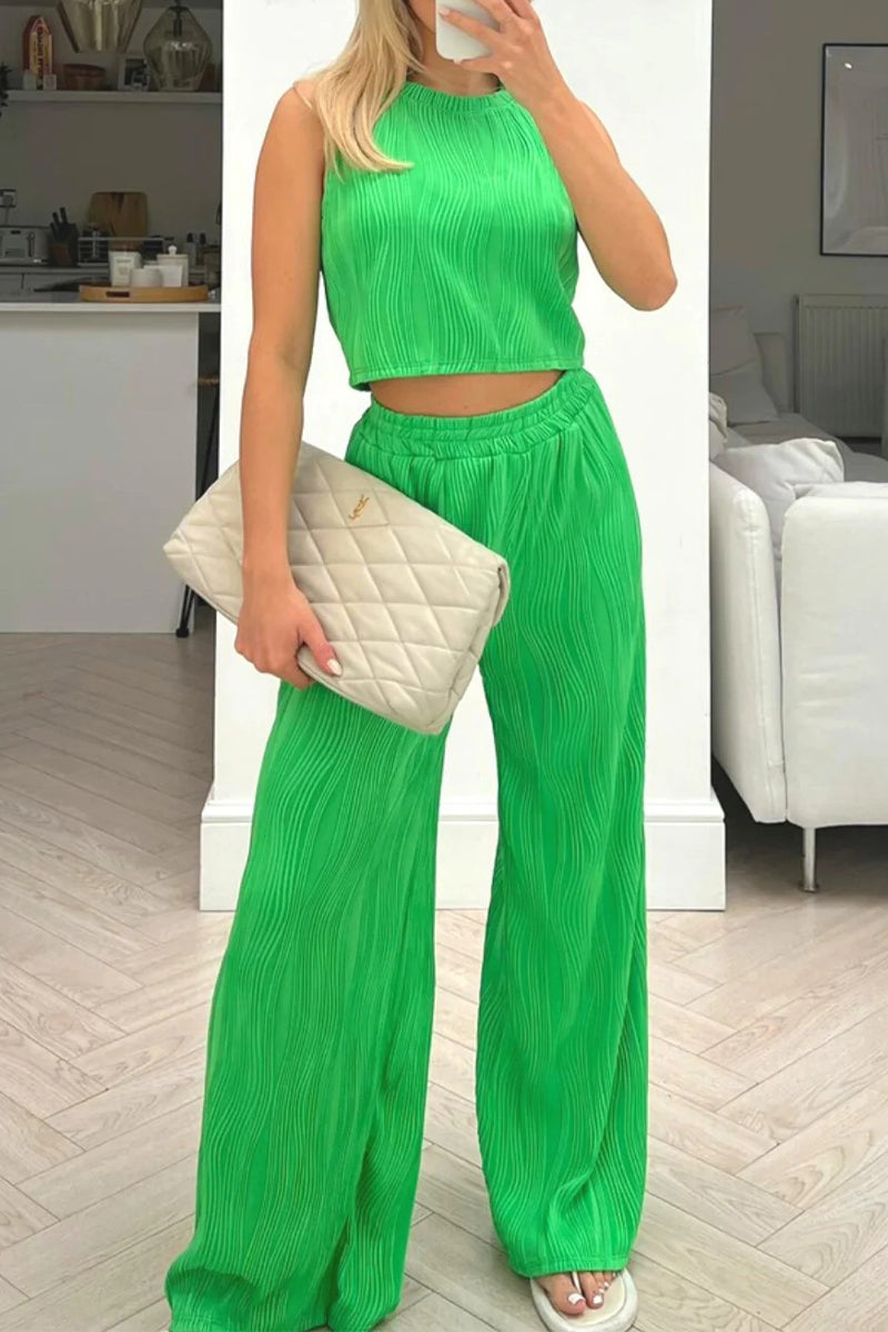 Conjunto Mujer Mono y Pantalón Alto Elegante