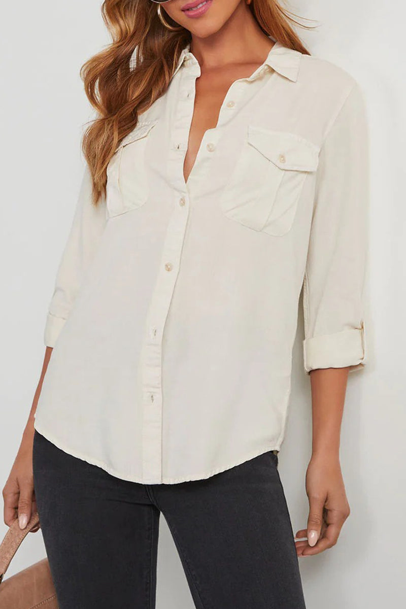 Blusa Mujer Cuello Vuelto Manga Larga Casual