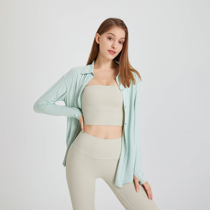 Blusa deportiva manga larga femenina moderna