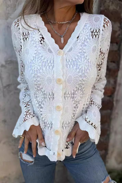 Blusa Mujer Cuello V Elegante