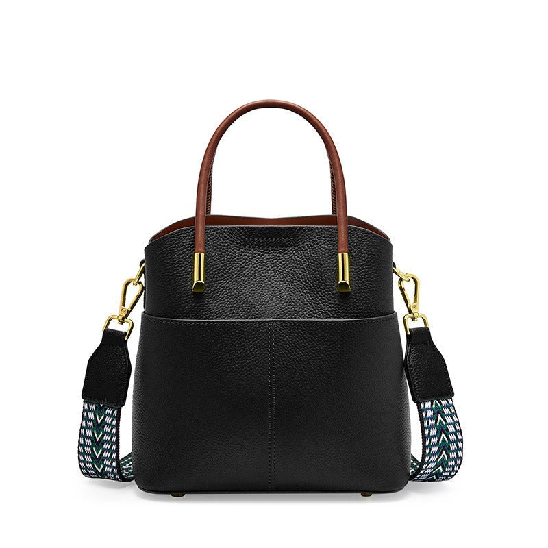 Bolso bandolera de piel texturizada para mujer