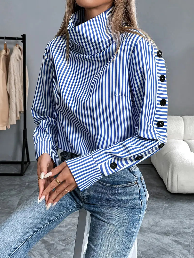 Blusa Rayada Clásica de Algodón - Vestiria