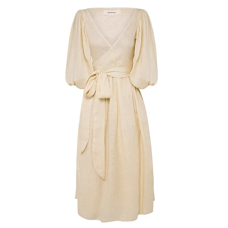 Vestido de Mujer con Mangas Voladas Elegante