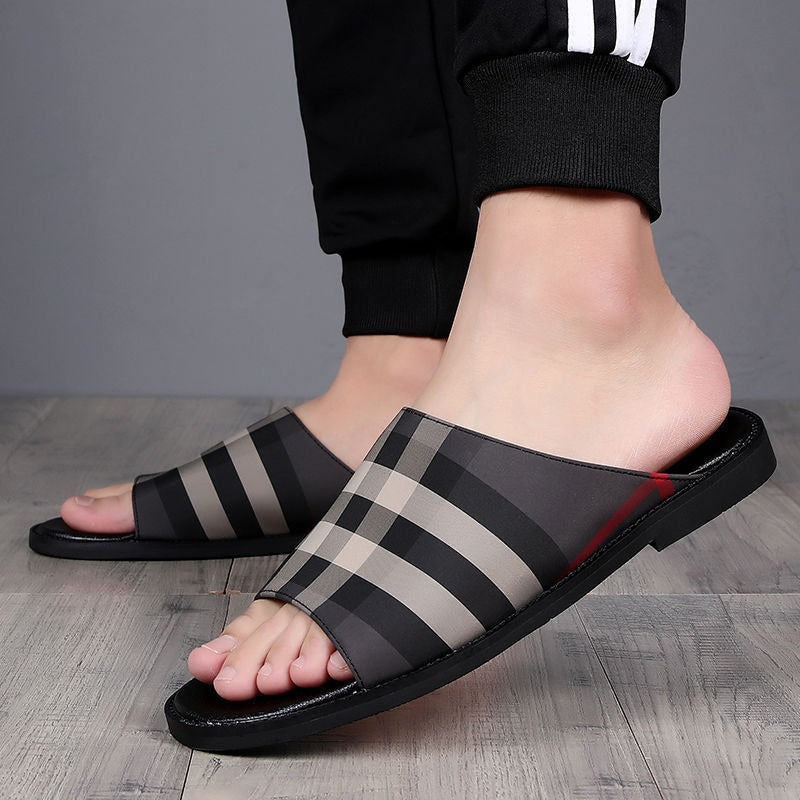 Sandalias Hombre Cuadriculadas Fáciles de Caminar - Vestiria