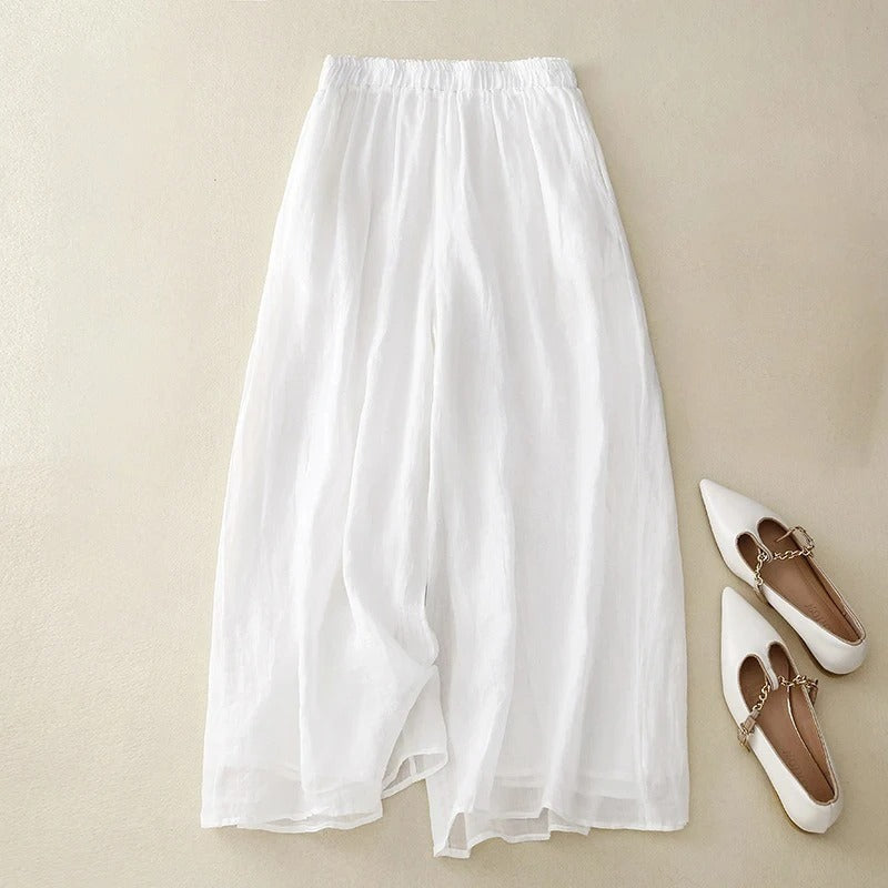 Pantalón Mujer Cintura Alta Elegante Amplio