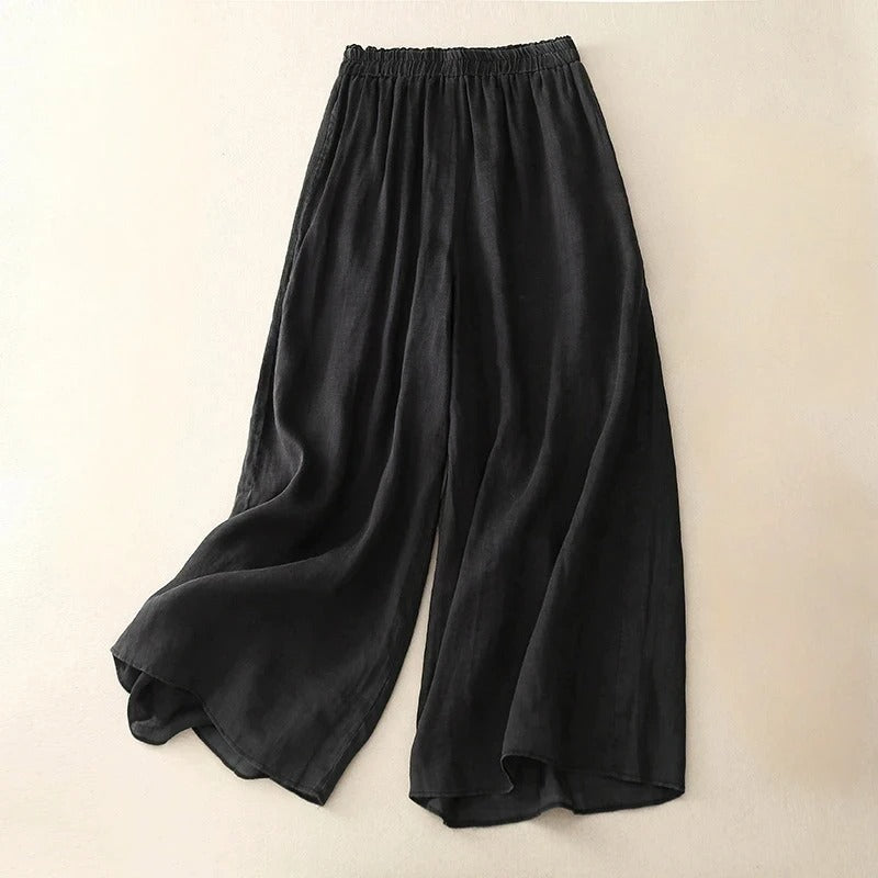 Pantalón Mujer Cintura Alta Elegante Amplio