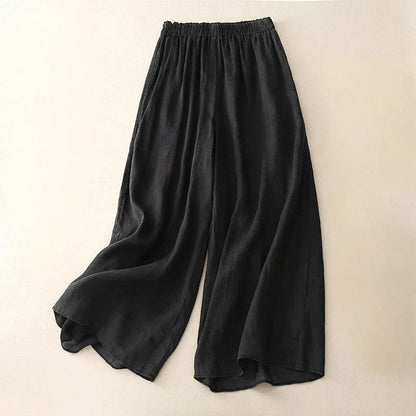 Pantalón Mujer Cintura Alta Elegante Amplio